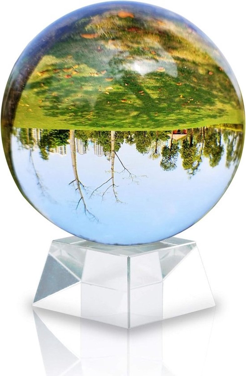 Kristallen Bol met Standaard - 100 mm, Perfect voor Meditatie, Fotografie en Decoratie