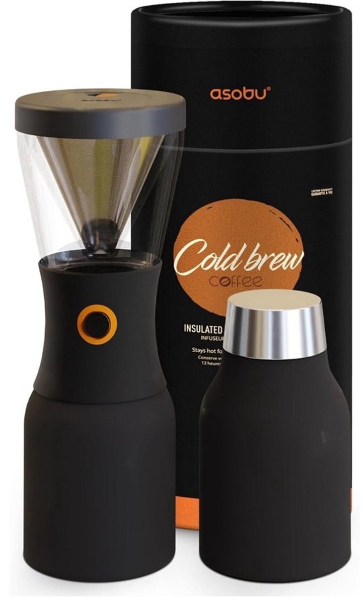 Stijlvol Cold Brew Koffiezetapparaat met Zeef - Zwart 121mmx311mm