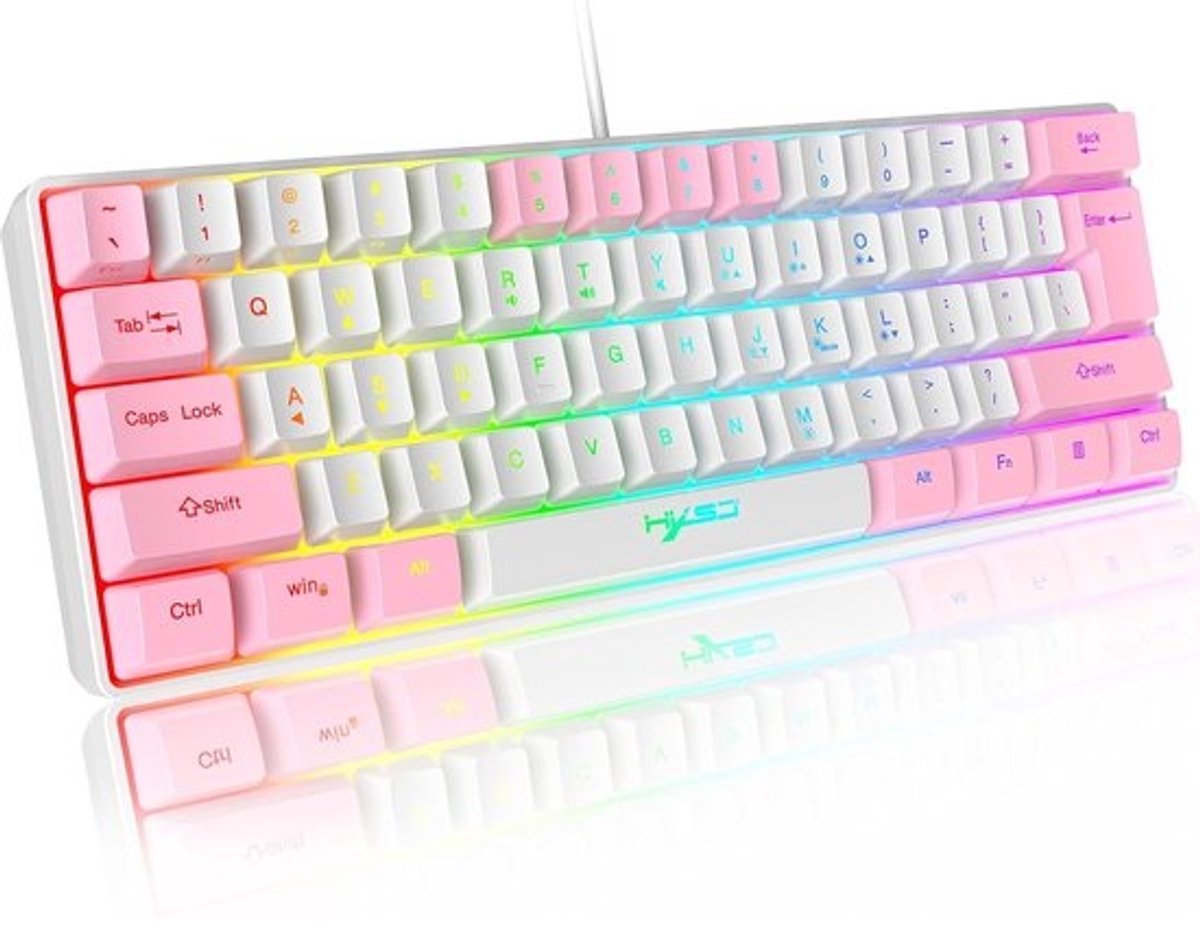 60% Mechanisch Gaming Toetsenbord met RGB Verlichting, Compact 61-toets USB Toetsenbord