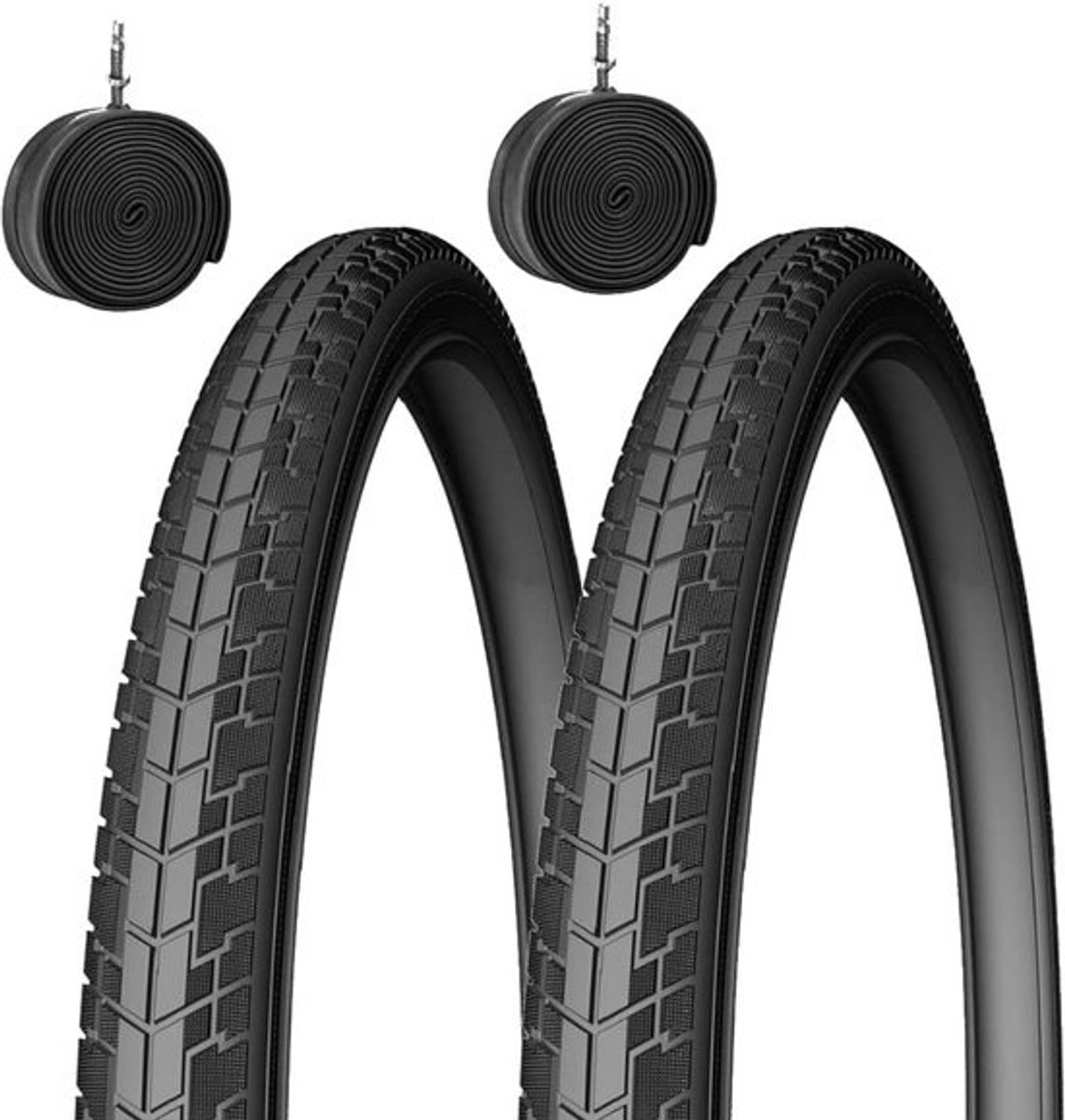 Twee Banden 700 x 40/42 C (42-622) met Schokbestendige Binnenbanden voor Stadsfiets en Hybride Fietsen