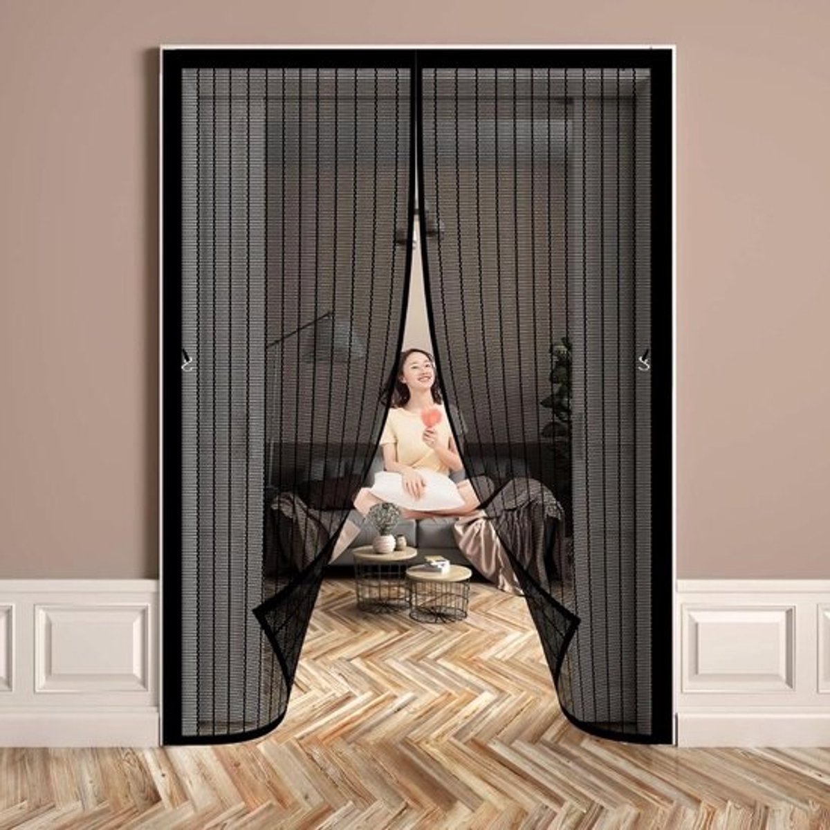 Magnetisch Vliegengaas - Muggenhor Deur Insectengordijn - Insecten Buiten Houden - Automatische Sluiting - 130 x 240 cm - Zwart