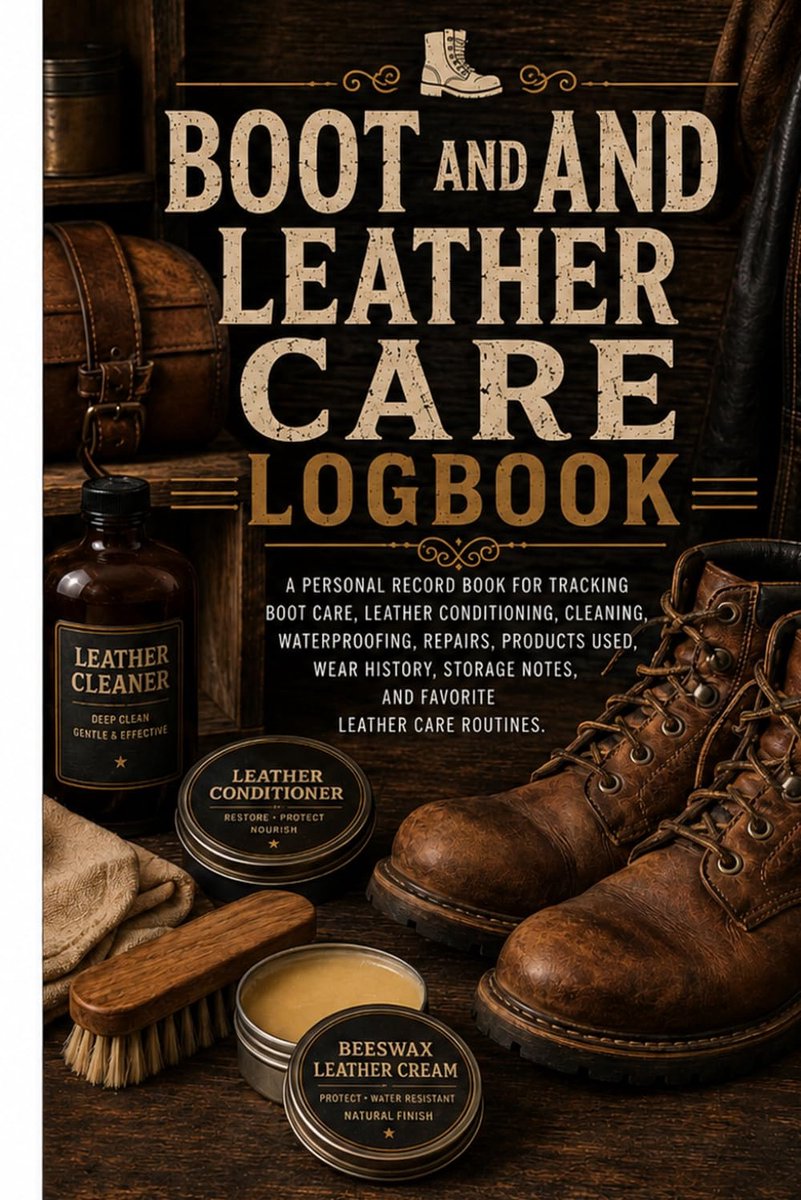 Boot and Leather Care Logbook: Cleaning, Conditioning, Polishing, Waterproofing, Repairs, and Maintenance Record - ShopVlot