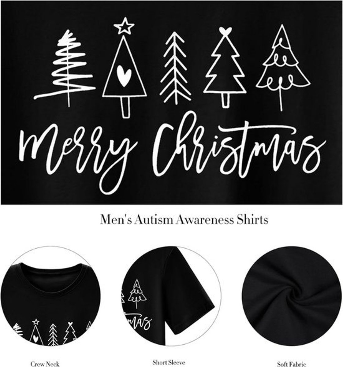 Grappig Kerst T-shirt voor Heren met Korte Mouwen en Feestelijke Print