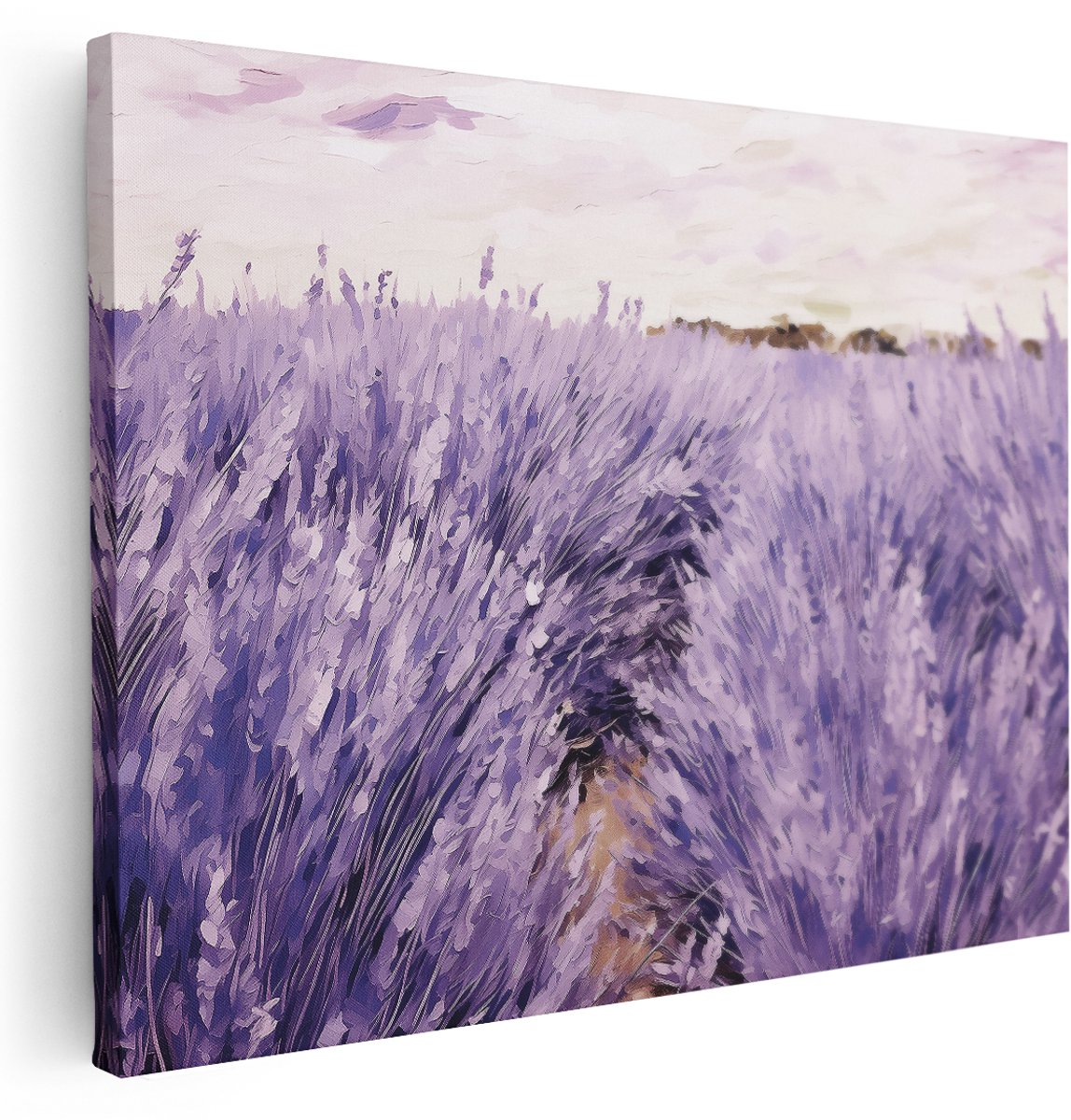 Artaza Canvas Schilderij Lavendel - 160x120 cm - Groot - Wanddecoratie Bloemen - Muurdecoratie Natuur Landschap - Schilderijen Op Canvas - Paars