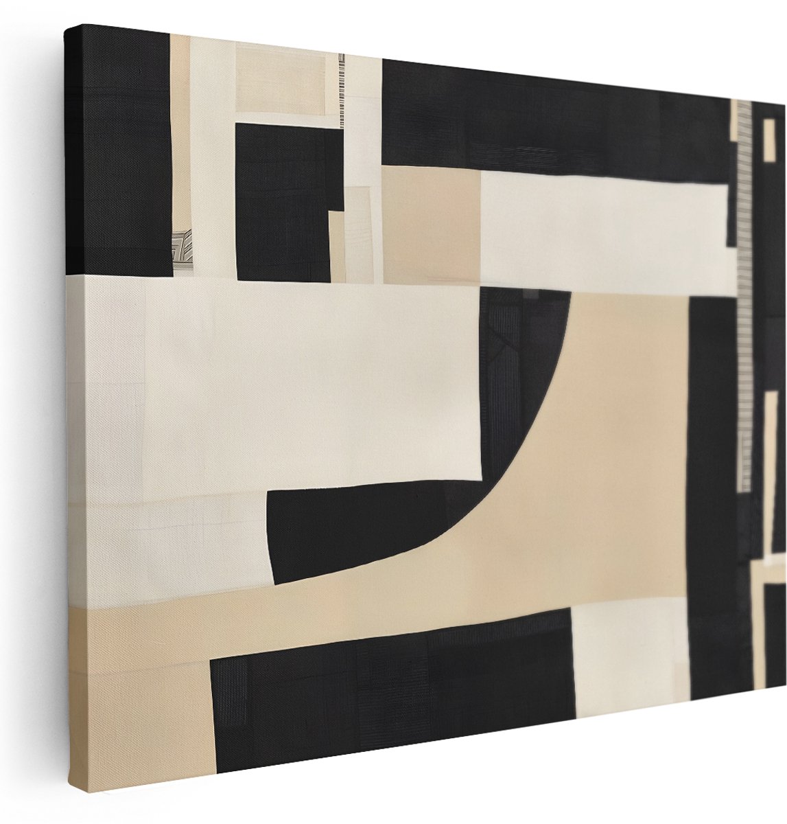 Artaza Canvas Schilderij Abstract Modern - 160x120 cm - Groot - Wanddecoratie Geometrisch - Muurdecoratie Japandi Woonkamer - Schilderijen Op Canvas