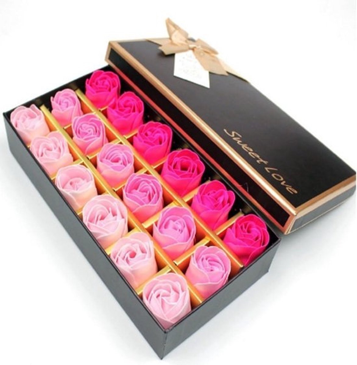 18 Rozen Geurzeepjes in Luxe Cadeaubox - Badzeep Bloemen voor Romantisch Cadeau