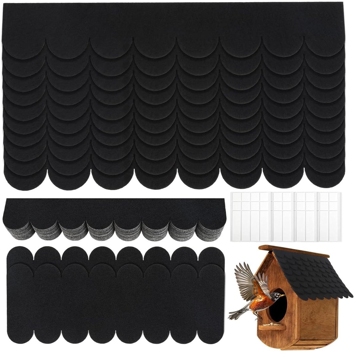 Dakvilt Zelfklevend - Dakshingles Nestkast - Bescherming Vogelhuis - 36 Stuks - N.v.t. - Zwart