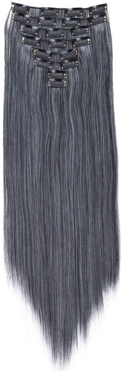7 Delige Set Clip-In Haarverlenging 60 cm Synthetisch Haarstijlconsistentie