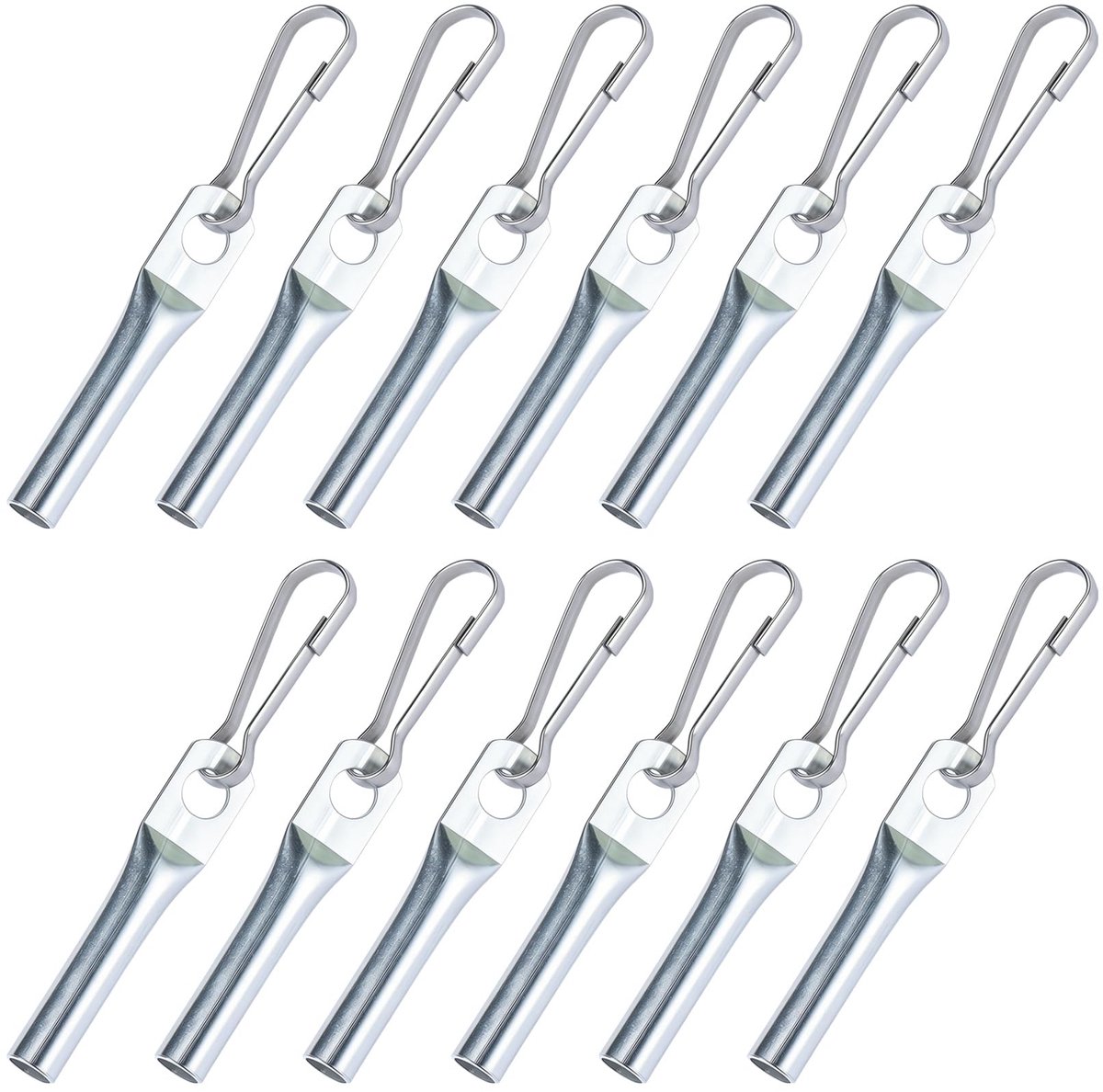 12 Stuks Touweindklemmen met Simplexhaak - Verzinkt - voor Aanhangerzeilen, Afdekzeilen en Expanderseil - 8mm