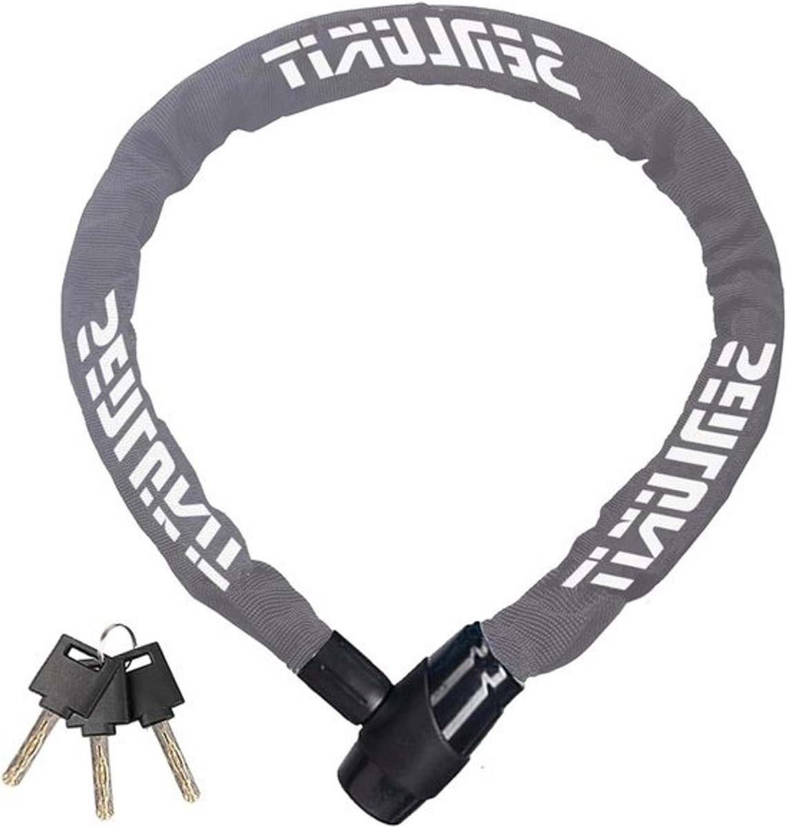 Fietsslot Beveiliging - Anti-diefstal slot - Fiets Beveiligen - Zeer hoog niveau 5 - 83 cm ketting - Grijs