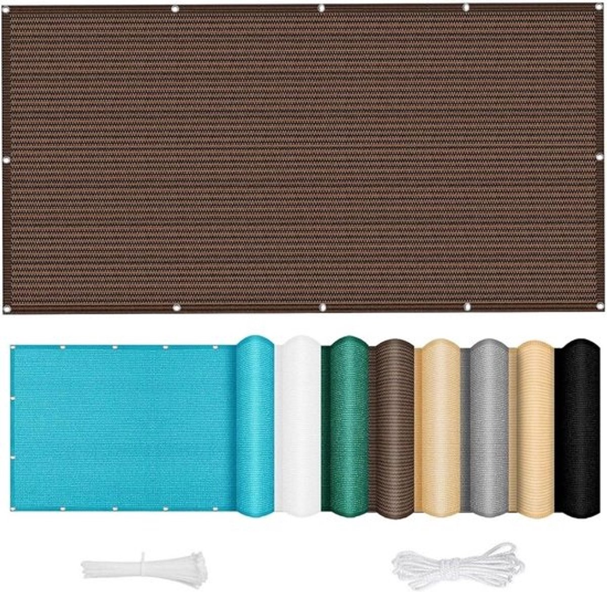 Balkon Privacyscherm - Terrasscherm Windscherm - Privacy Creëren - UV-beschermend Materiaal - 180x1000 cm - Bruin