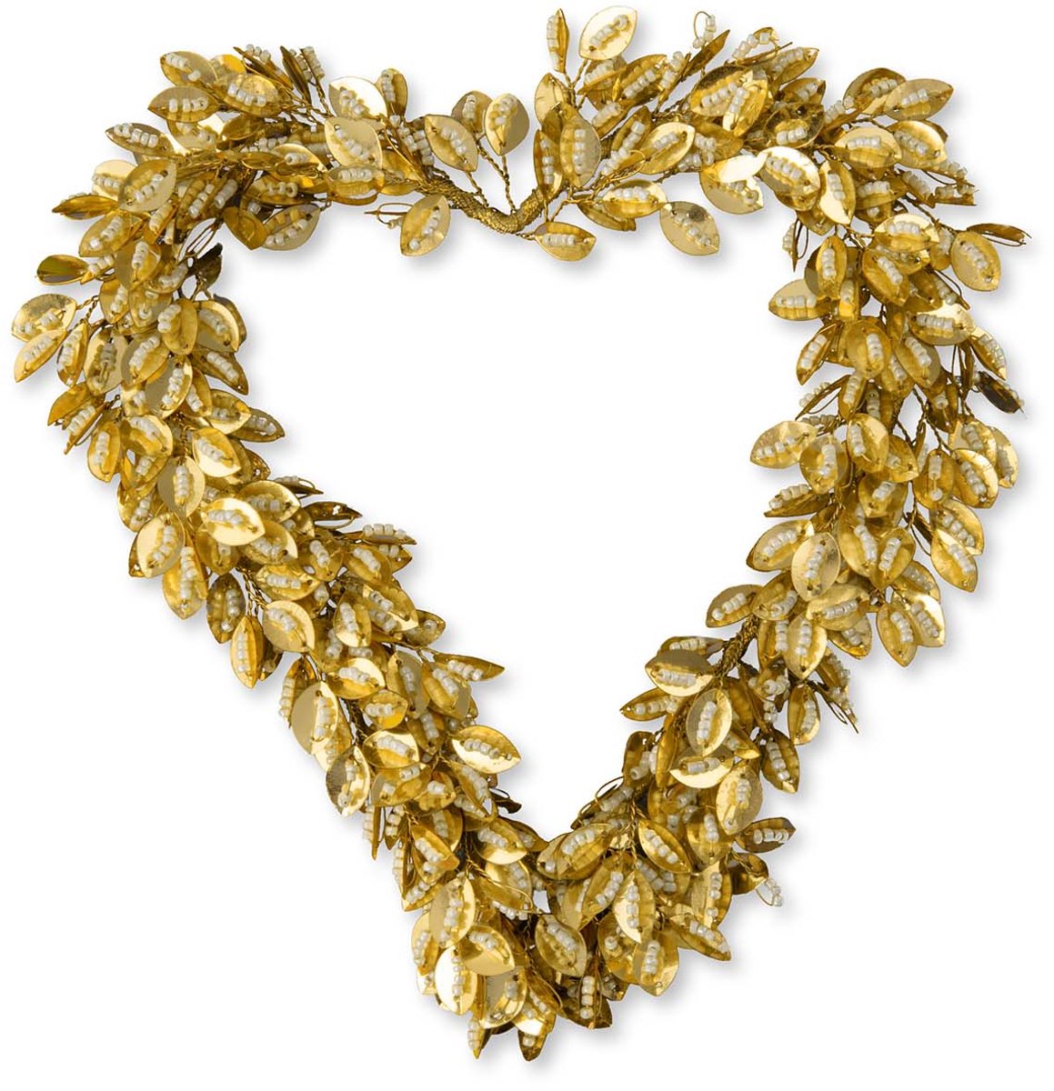 vtwonen - Kerstkrans Hart - Metaal - Goud - 21x20 cm