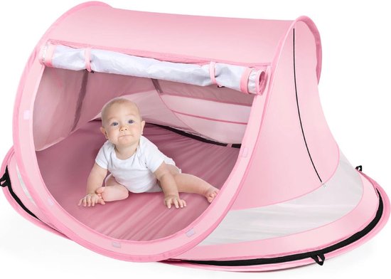 Strandtent voor baby’s, grote pop-up strandtent, draagbare reistent voor baby’s met muskietennet, binnenspeeltent voor baby’s, UPF 50+ UV-werende zonnetent voor baby’s — afbeelding 5