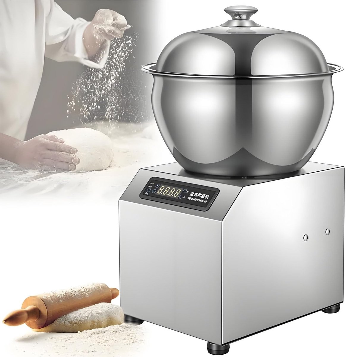 Deegmaker - Deegmixer - Brood Bakken - Dubbele Rotatie Motor - 5kg Capaciteit - Zilverkleurig