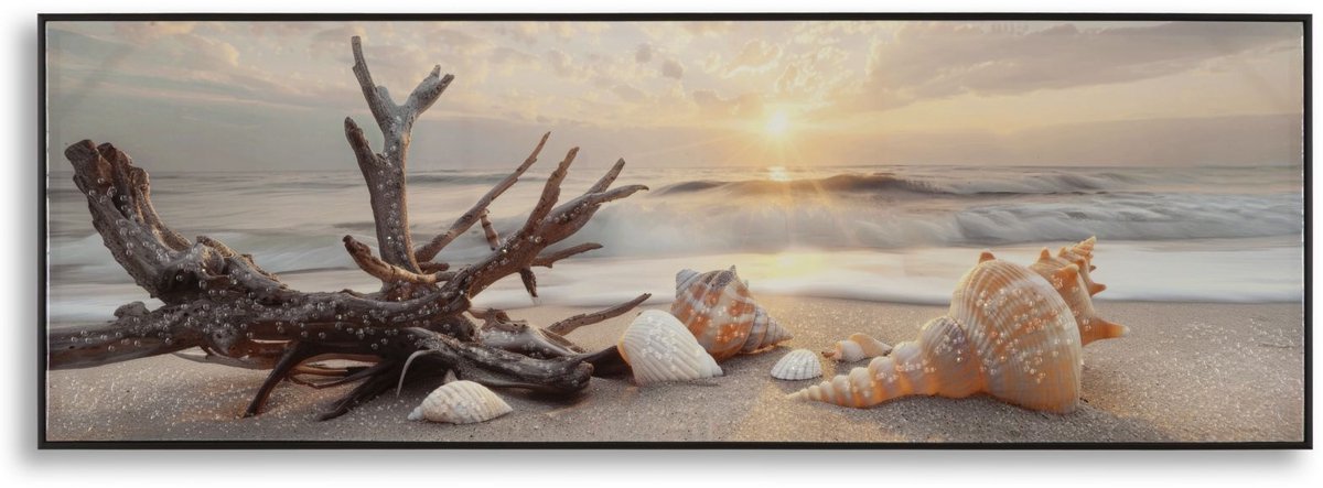Mauro Ferretti Schilderij On Canvas Beach Laquared With Frame -b 152×4×52 cm Multicolor