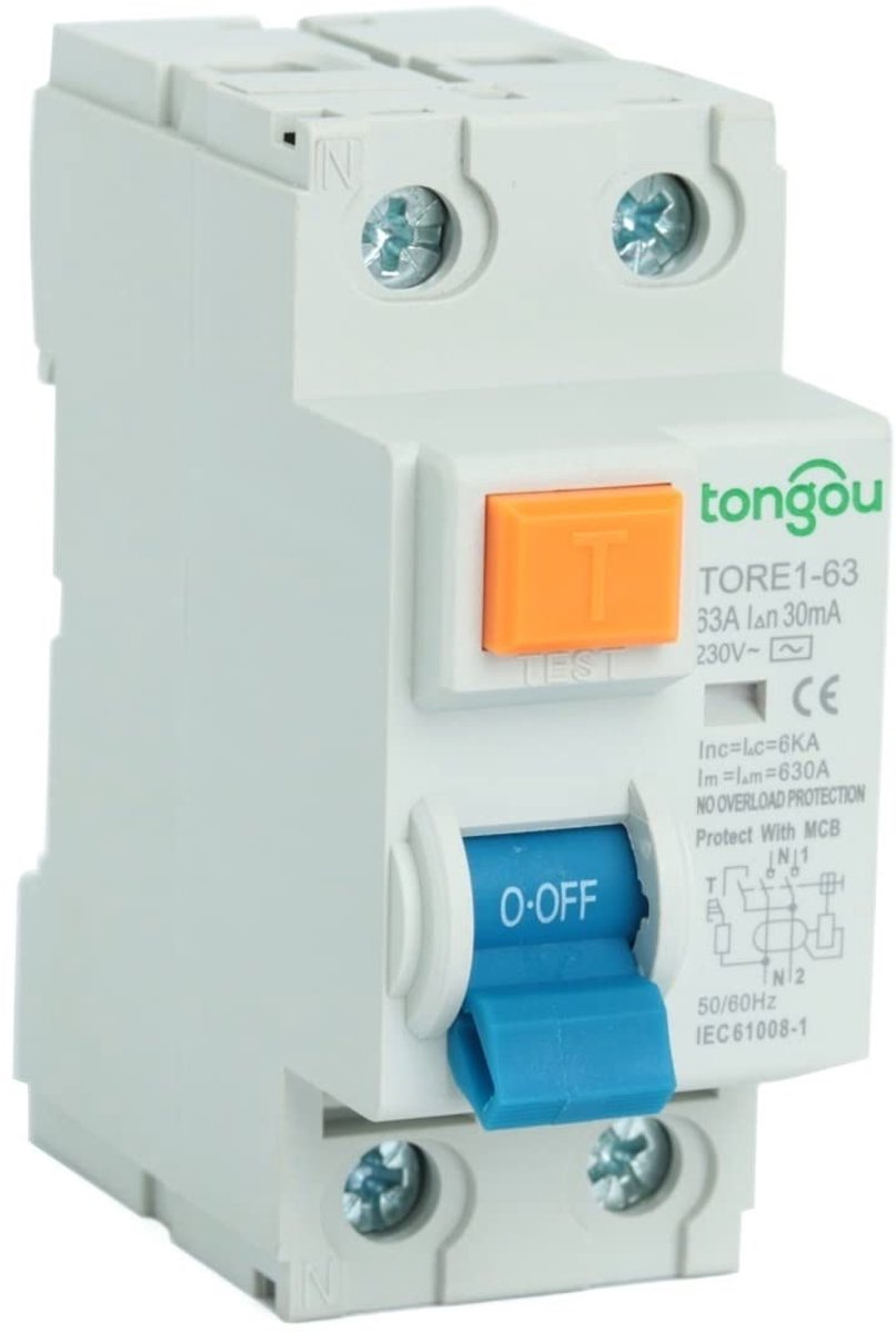 Stroomonderbreker - Zekeringsautomaat - Circuit Bescherming - Hoge Breukcapaciteit - 2P 16A 100mA - Grijs