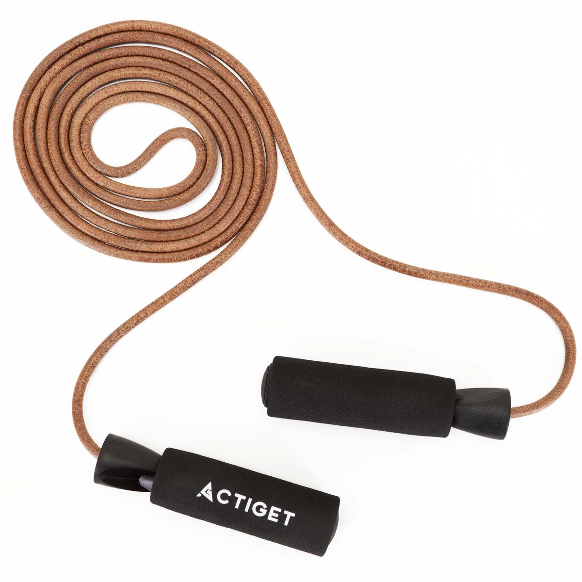 Actiget® Springtouw | Sport Springtouw | Fitness Springtouw | Verstelbaar | Leer | Bruin | 297 Cm