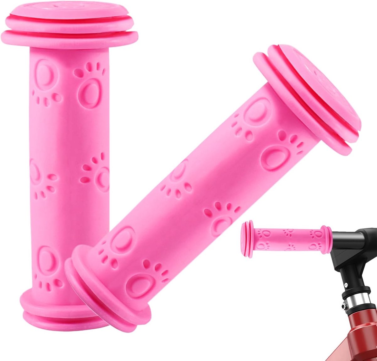 Fietsstuurgrepen - Handvatten Kinderfiets - Veilig Fietsen - Antislip Rubber - 1 Paar - Roze