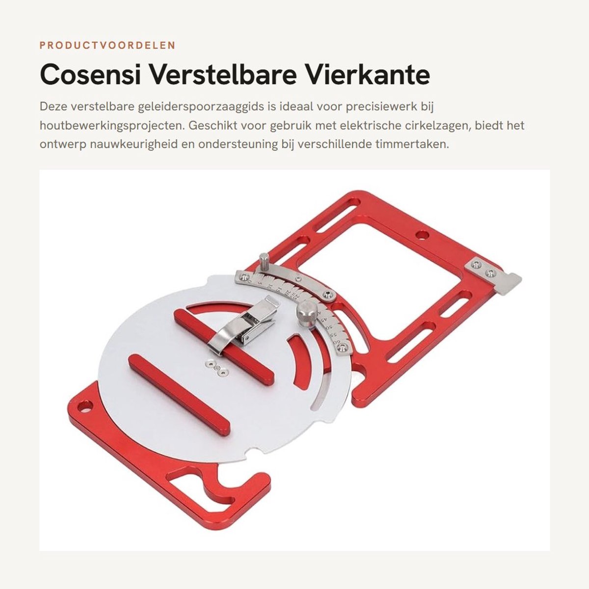 Dailygoods - Verstelbare Vierkante Geleiderspoorzaaggids voor Houtbewerking