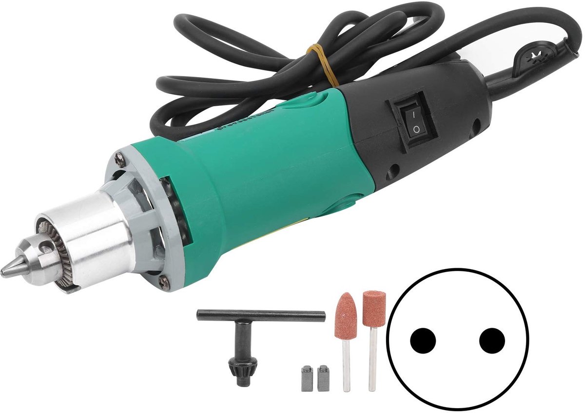 Dailygoods - Elektrische Slijpset - Slijpmachine met krachtige motor - 480W - Steenhouwen en polijsten - 6,5 mm boorkop - Geschikt voor metaal en hout...