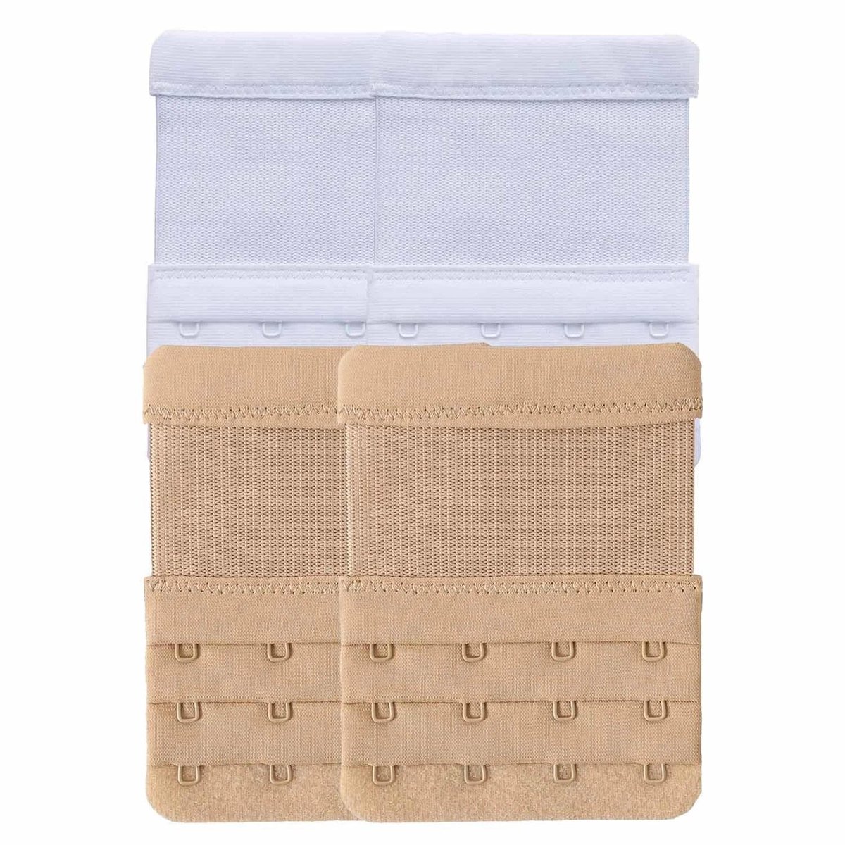 Dailygoods- Beha-bandverlenging 4 Stuks - Comfortabel Rekbaar Accessoire - Individueel Aanpasbaar - Superzachte Nylon Stof - Verlicht Overbelasting Riem - Beha-verlenger