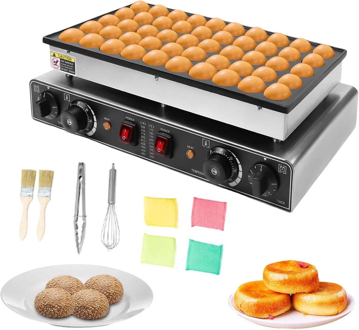 Pannenkoekenmachine 50 Gaten Wafelmaker Mini Pannenkoeken Snel Pannenkoeken Bakken Dubbele Thermostaat Controle 50 stuks per keer