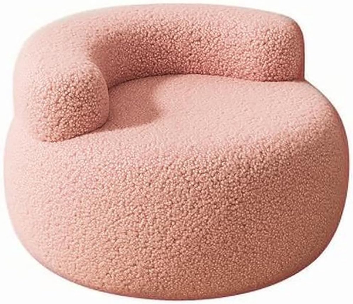 Zachte Voetenbank - Poef Hocker - Ontspannen Zitten - Luxe Pluche Stof - 35 cm Hoog - Roze Set