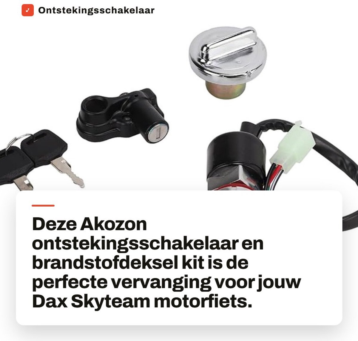 Dailygoods- Ontstekingsschakelaar Set - Vervangingsset voor Dax Skyteam - Sleutelset met 2 Sleutels - Metaal/ABS - Directe Installatie - Herstel Prestaties - Motorfiets Sleutel