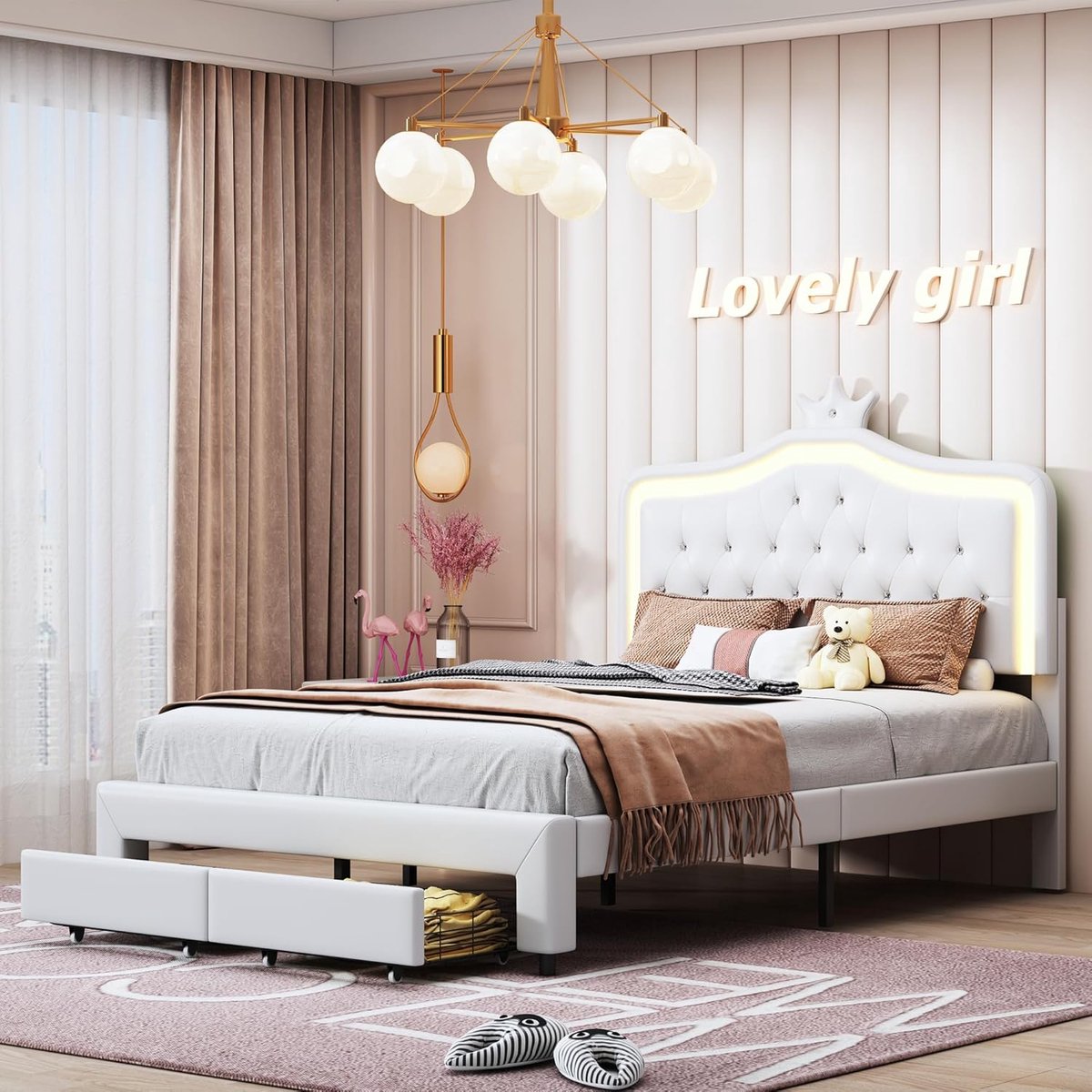 Gestoffeerd Bed - Tweepersoonsbed - Slaapkamer Inrichten - Met Opbergruimte - 140 x 200 cm - Wit
