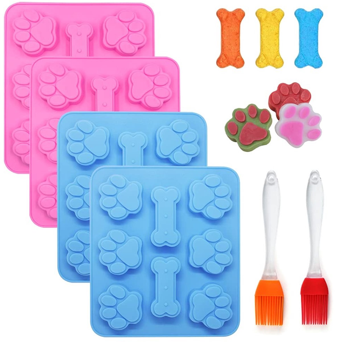Dailygoods- Siliconen Vormen - 4 Stuks - Hittebestendige Grillkwasten - Keuken Antiaanbaklaag - Geschikt voor Chocolade/Snoep - Hoogwaardige Silicagel - Bakvorm