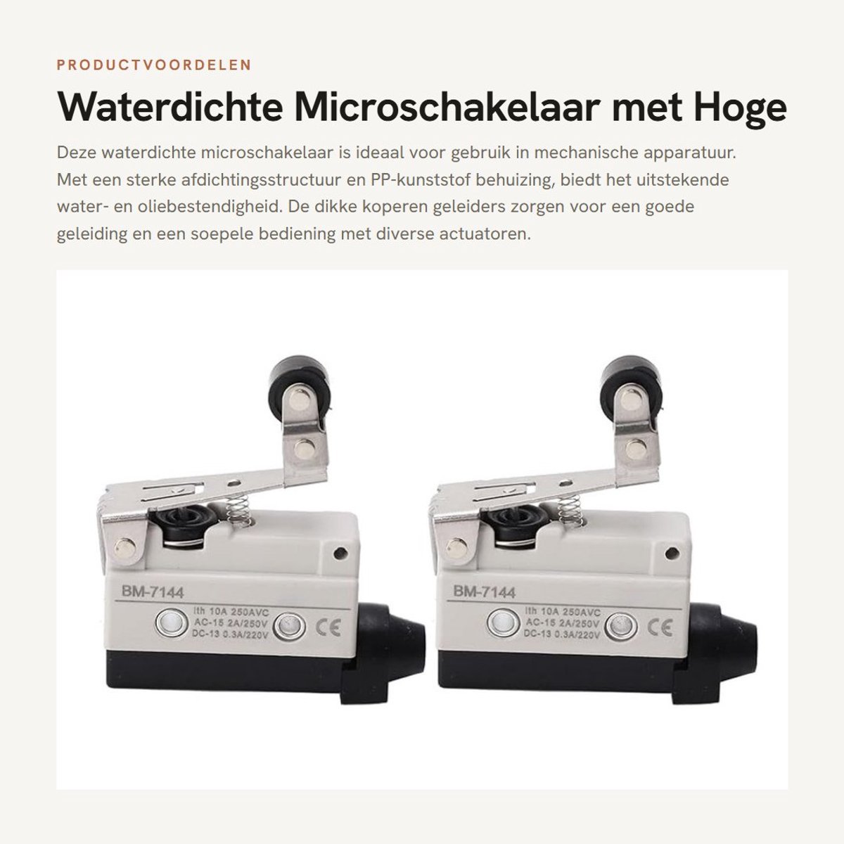 Dailygoods- Microschakelaar Waterdicht - PP Behuizing - Hoge Geleidbaarheid - Afdichtingsstructuur - Mechanische Apparatuur - Dikke Koperen Geleiders - Schakelaar