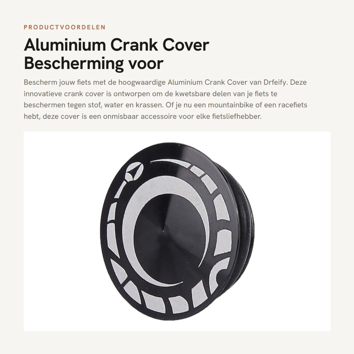 Dailygoods- Crankcover Aluminium - Antidust Cover - Waterdicht - Fietsonderdelen - Geschikt voor 22-24mm - Schokbestendig - Fietsonderdeel
