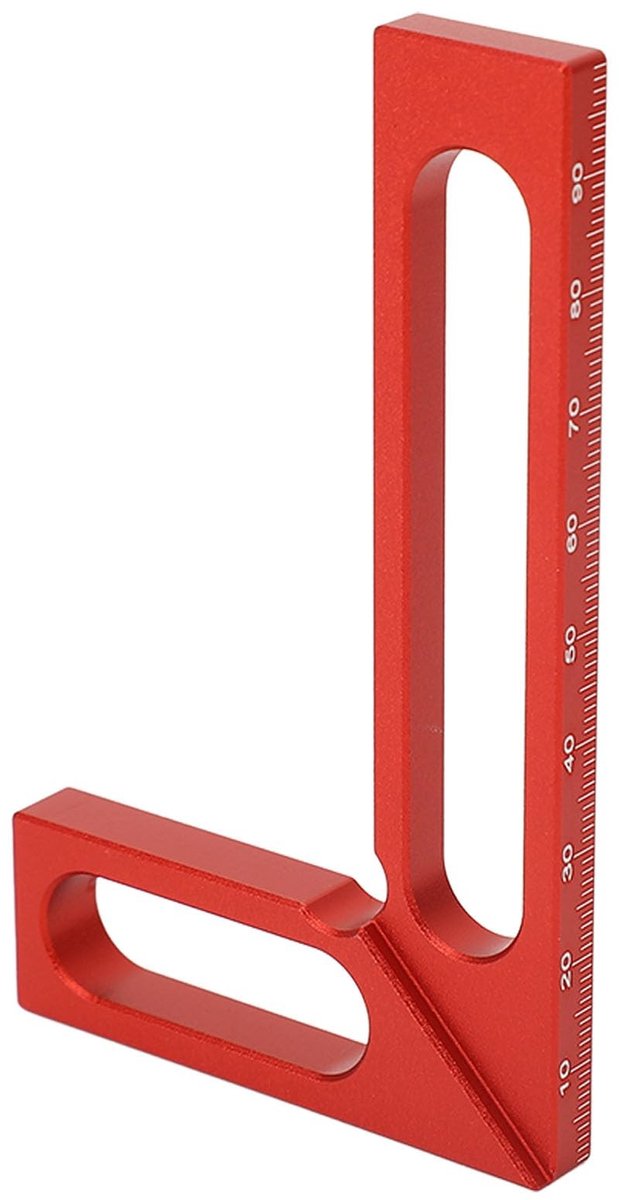Dailygoods- Zimmermannshoek 90° - Rechthoekig Schrijnwerkerslineaal - Hoogtemeting - Aluminiumlegering - Corrosiebestendig - Duurzaam, 100 mm - Hoekliniaal