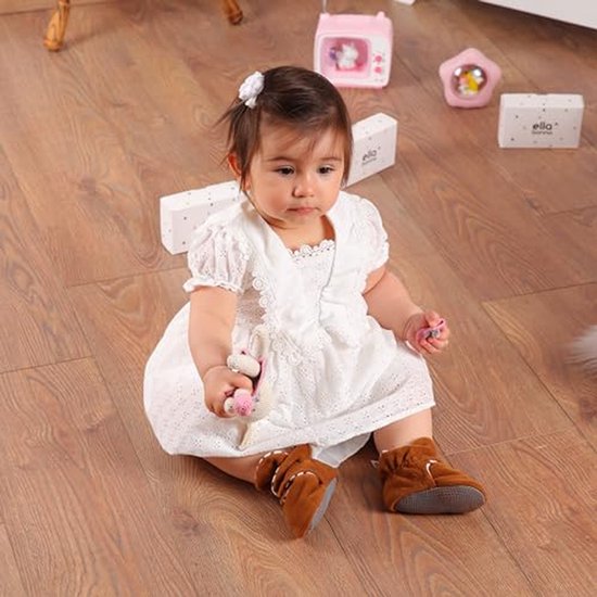 Babyslofjes van fleece - Antislip schoentjes - Koude voeten voorkomen - Flexibele zool - 0-36 maanden - Grijs — afbeelding 4