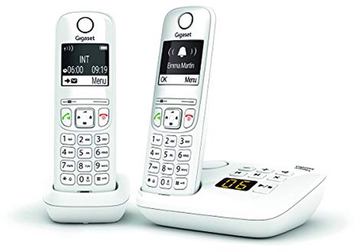 Draadloze Telefoon - DECT Telefoon - Bellen en Berichten - Met Antwoordapparaat - 2 handsets - Wit