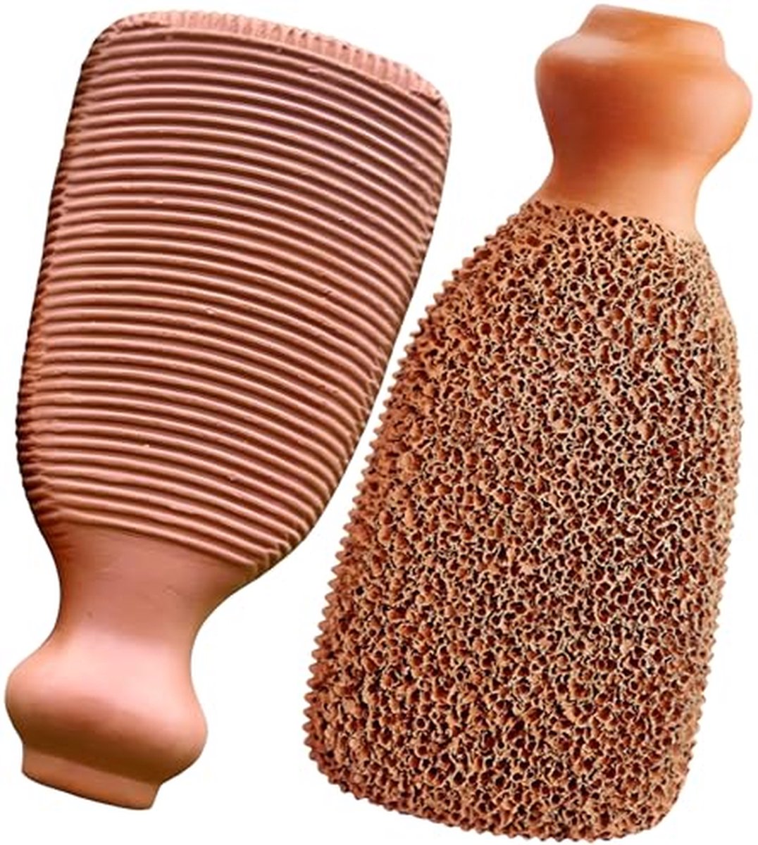 Natuurlijke Puimsteen - Voet Scrub - Voeten Verzorgen - Dubbelzijdig Gebruik - 14.73 x 7.11 cm - Terra-Cotta