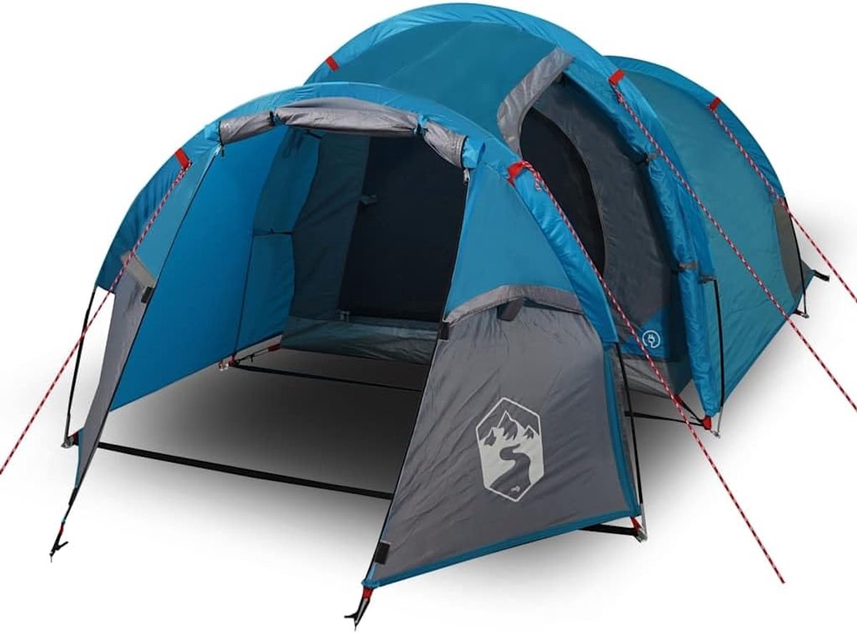 Campingtent Tunneltent - Kampeertent Waterdicht - Buiten Kamperen - Met E-aansluiting - 2 Persoons - Blauw