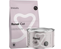 Vetality Kattenvoer Nierdieet - 4 kg + 6 x 100 gram - Kattenvoer Natvoer Blik - Ontlast en Ondersteunt de Nieren van je Kat