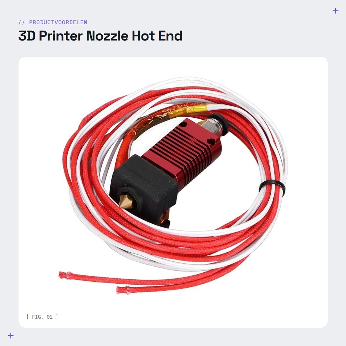 Dailygoods- 3D Printer Nozzle Hotend Kit - Messing Nozzle - Thermistor - Siliconen Cover - Aluminium Verwarmingsblok - PTFE Hals - 3D Printer Onderdelen