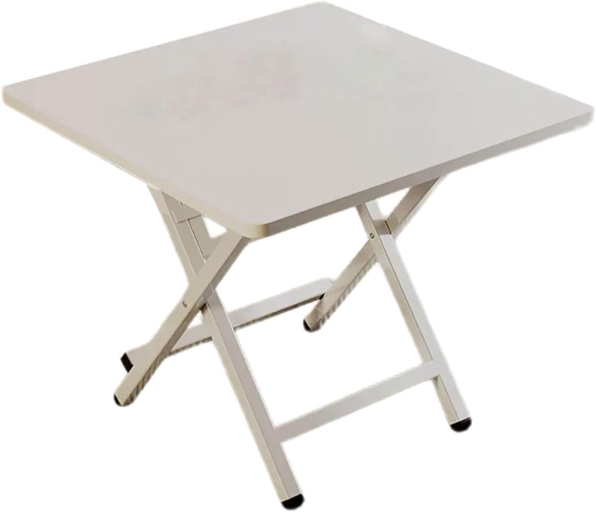Klaptafel Vierkant - Eettafel Bijzettafel - Kleine Ruimtes - Inklapbaar Voor Opslag - 70x70x50cm - Wit