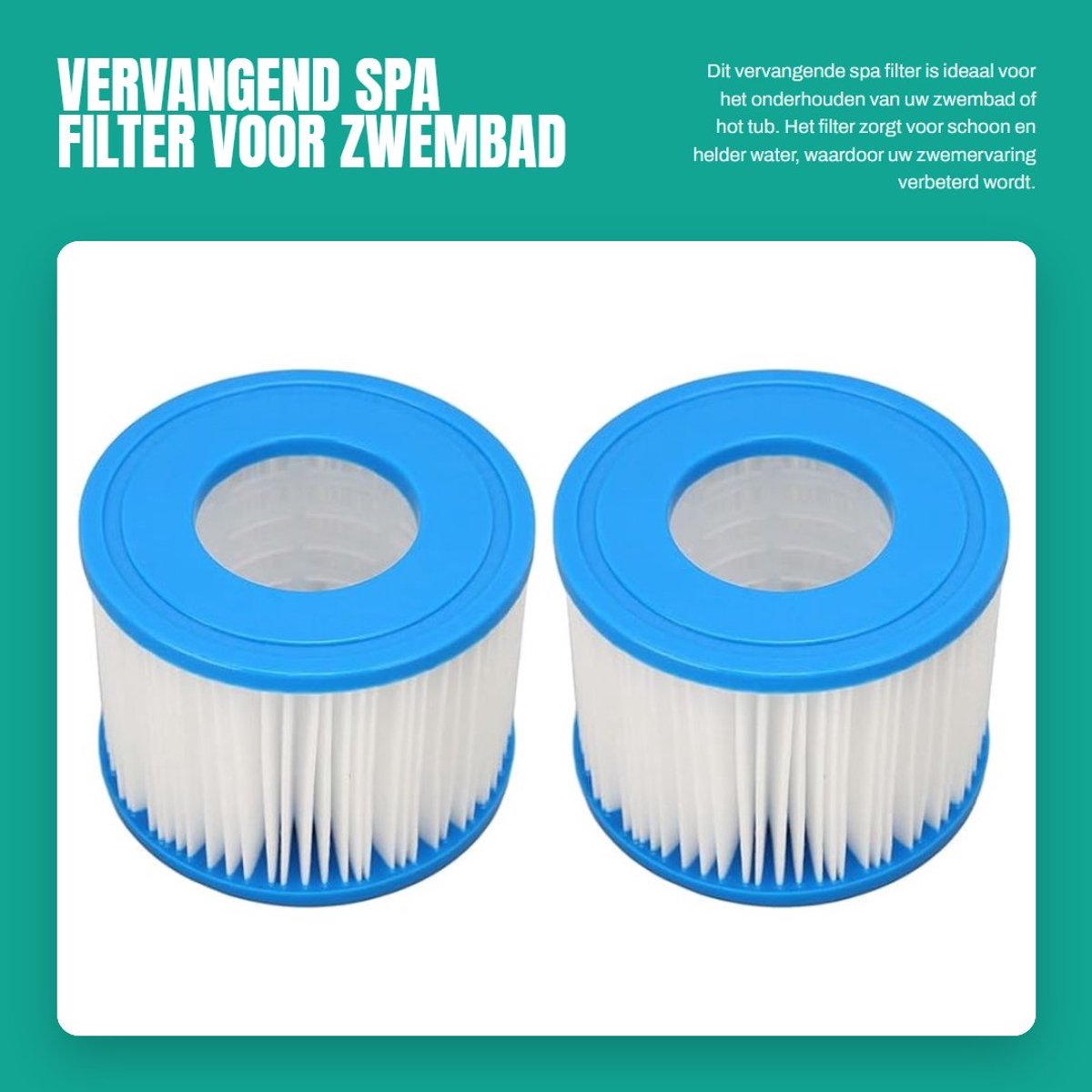Dailygoods- Zwembadfilter Vervanging - 105x80mm/4.1x3.1 - Gemakkelijk schoon te maken - Geschikt voor spa - Wijd toepasbaar - Hoog kernontwerp - Filterpatroon