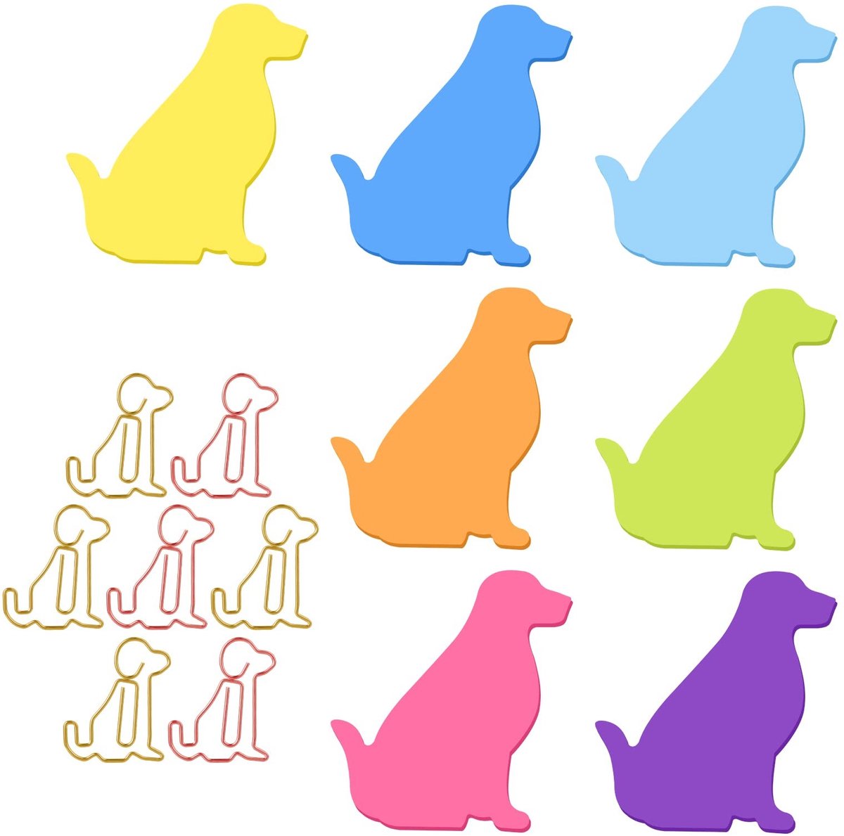 Dailygoods- Sticky Notes Multicolor - 7 Pack - 210 Vellen - Cartoon Dier Vorm - Zelfklevend Papier - Beschrijfbaar en Verwijderbaar - Notitieblok