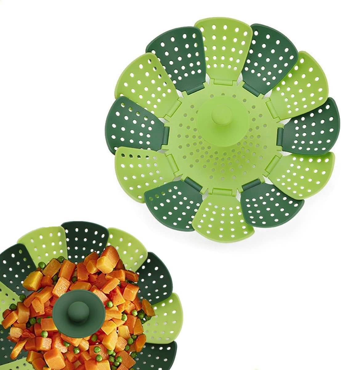 Stoommand vouwen - Opvouwbare steamer - Gezond koken - Ruimtebesparend ontwerp - 24 x 14 cm - Groen