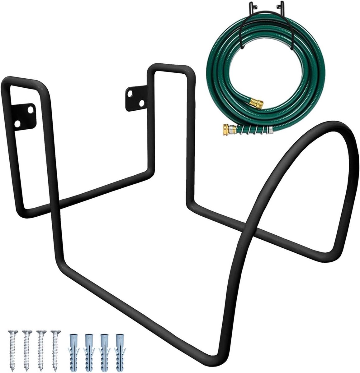 Slanghouder Buiten - Slanghanger Tuin - Slang Netjes Opbergen - Zware Metalen Constructie - 28 x 21.5 x 18 cm