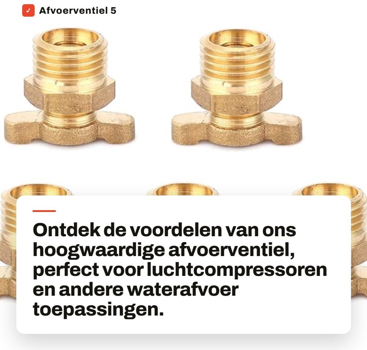 Dailygoods- Afvoerventiel 5 Stuks - Messing Afsluitklep - Waterafvoer Onderdelen - Luchtcompressor Geschikt - Hoge Prestaties - Eenvoudig te Installeren