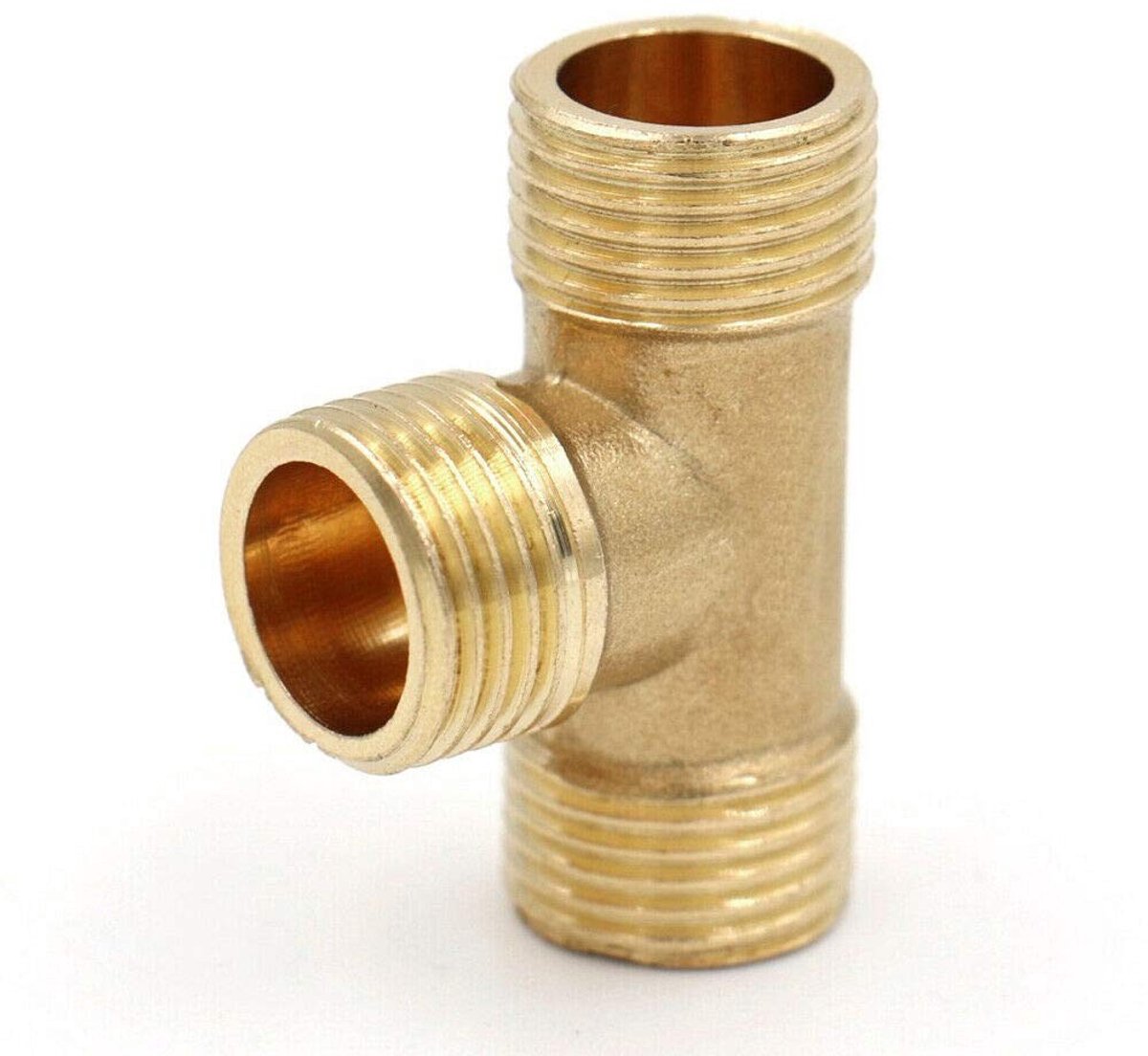 Dailygoods- Slangconnector T-stuk - Mannelijke Draad - Messing - Duurzaam - 3/4" - Eenvoudig te Installeren - Gouden Kleur