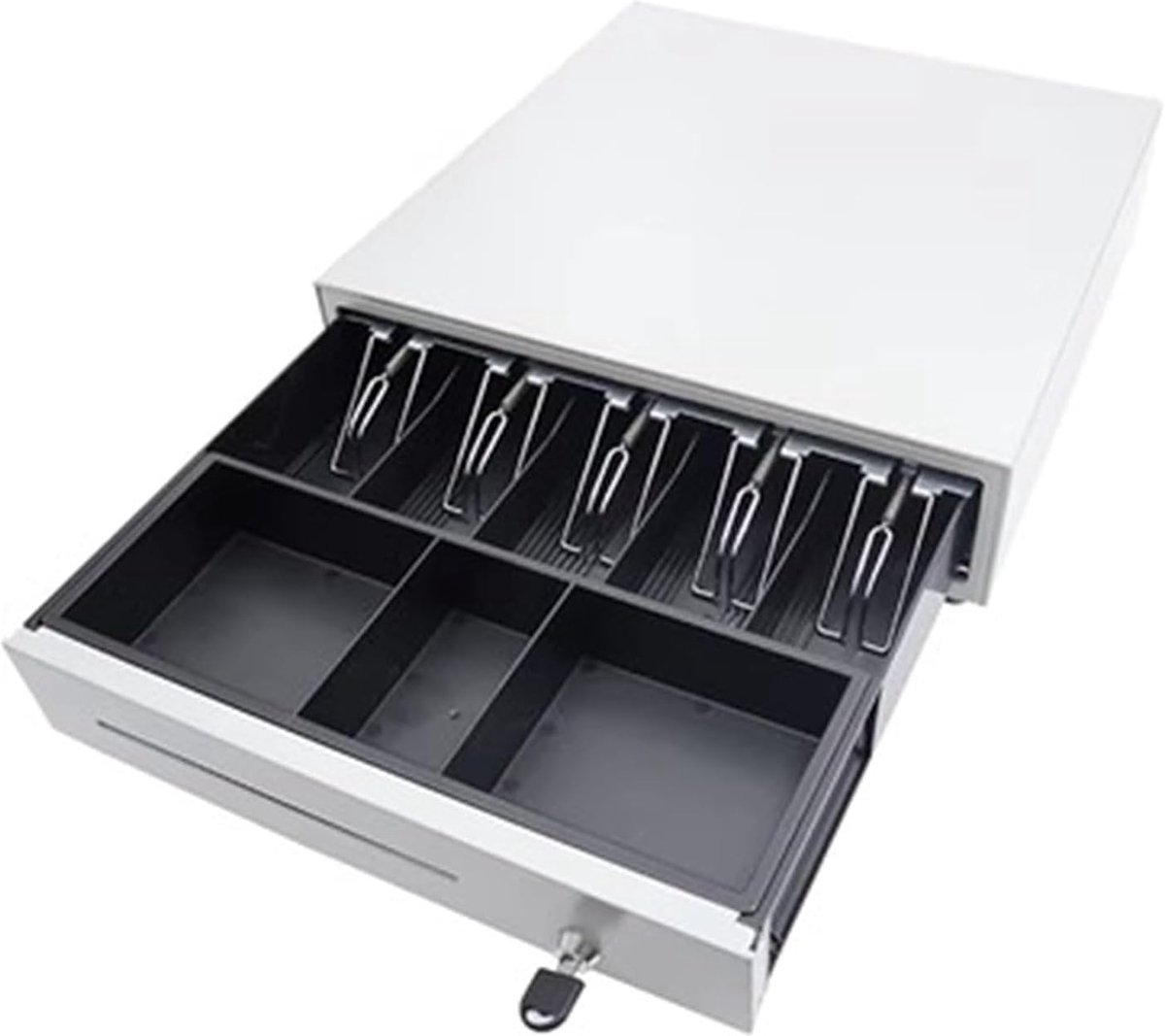Kassalade - Geldlade - Winkel Organisatie - Verplaatsbaar Muntvak - 40.5x41x10cm - Wit
