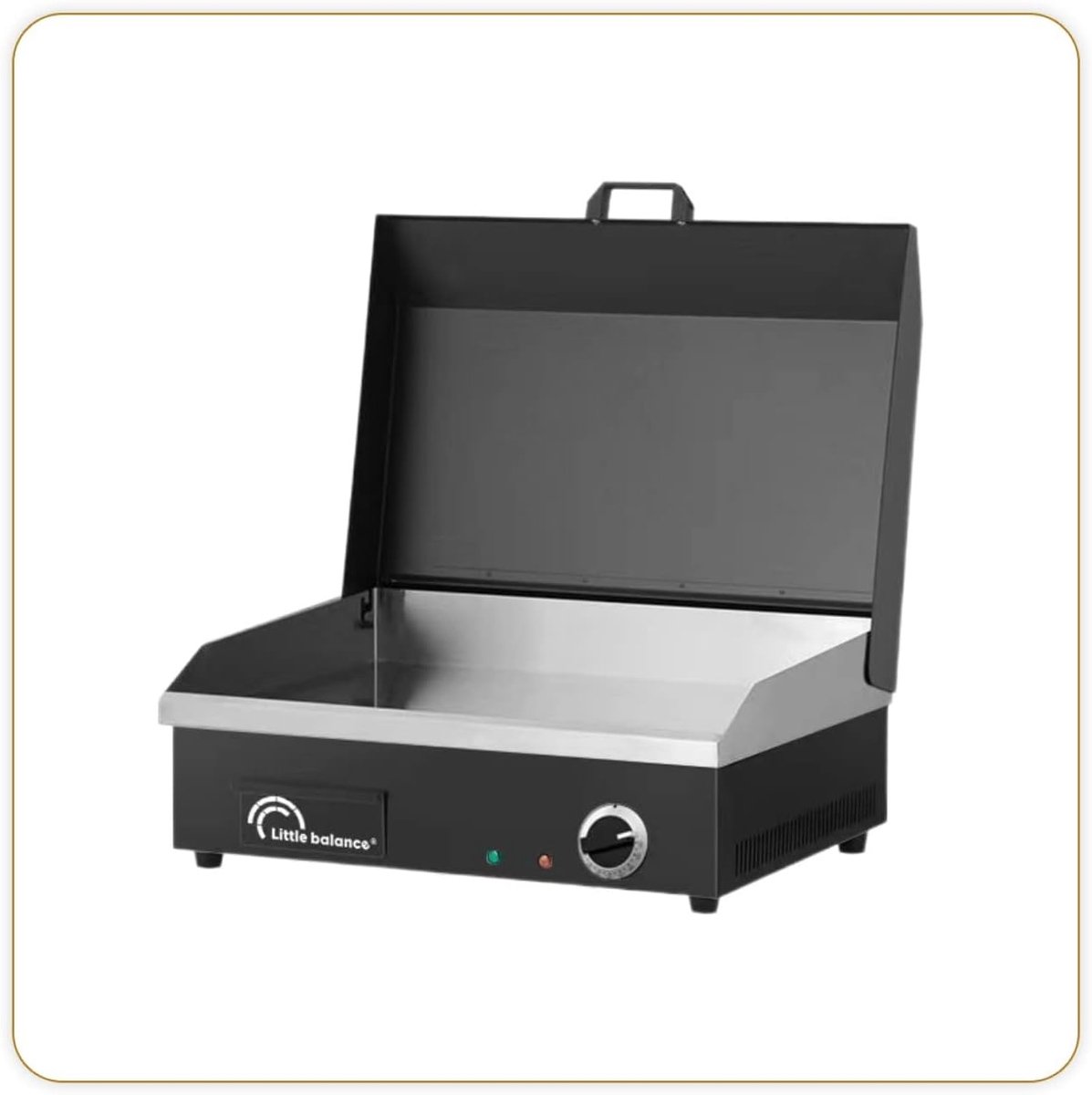 Elektrische Grillplaat - Bakplaat Plancha - Gezellig Eten - Grote Kookoppervlakte - 55x35 cm - Zwart