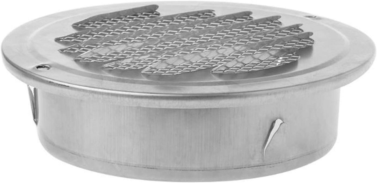 Ventilatie Rooster - Muurdoorvoer Deksel - Luchtcirculatie Buiten - Insecten Wering Net - 100mm Diameter - Zilver
