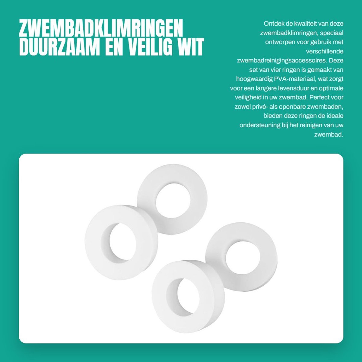 Dailygoods- Zwembadklimringen 4 Stuks - PVA Materiaal - Geschikt voor M200/M400/M500/DX3/DX4/DX6 - Duurzaam - Veiligheid - Eenvoudig te installeren - Zwembadaccessoires